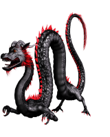 MAGLIETTA CON DRAGO NERO-ROSSO