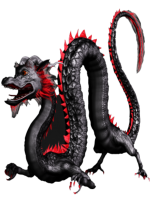 Borraccia con drago nero e rosso