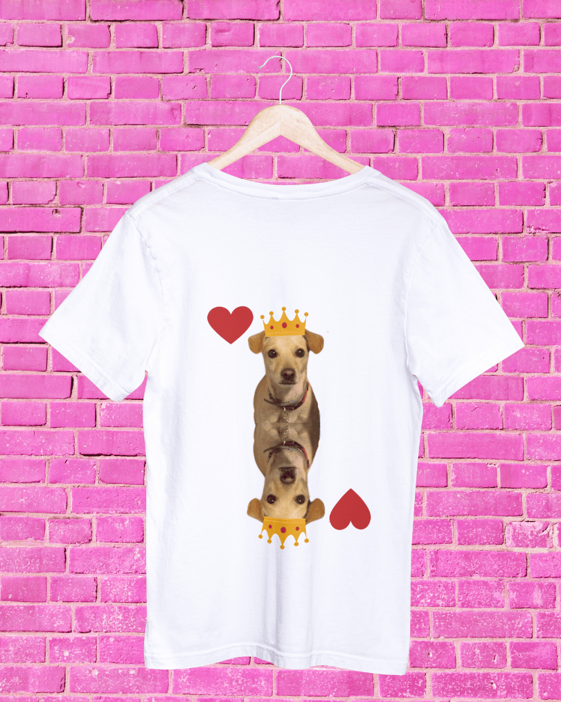 Tshirt Large Chip Re di cuori