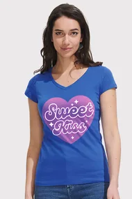 Damen-T-Shirt mit V-Ausschnitt - Hover
