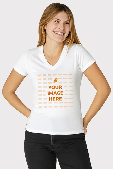 Damen-T-Shirt mit V-Ausschnitt
