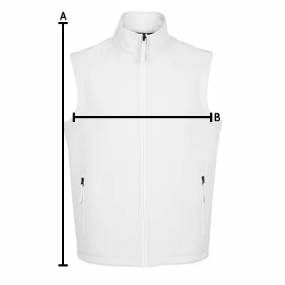 Softshell jack zonder mouwen Size Guide