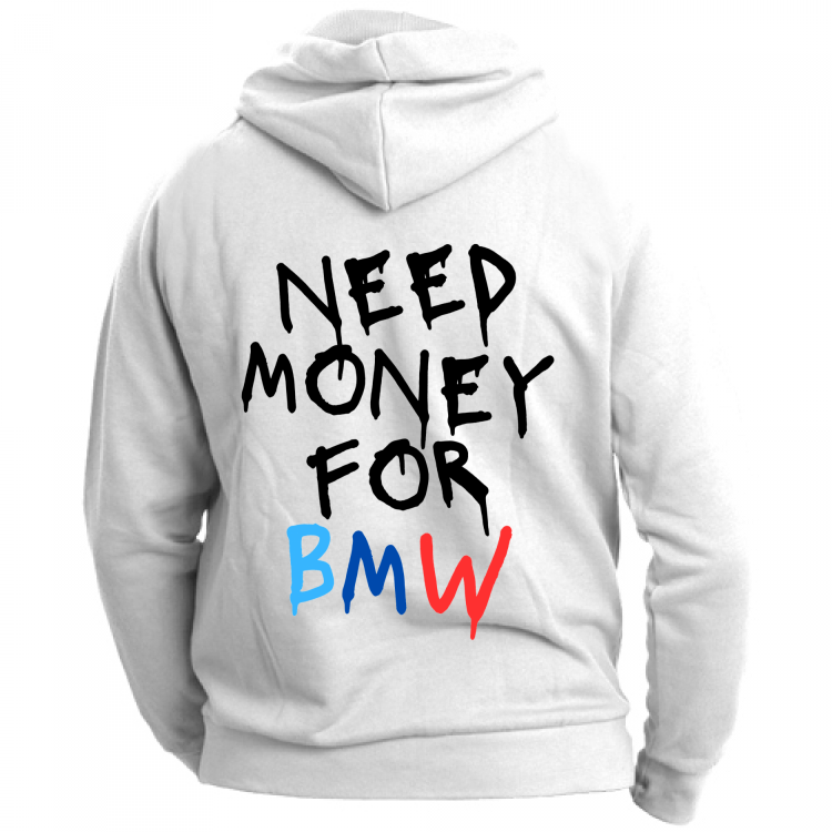 Felpa Need Money For BMW white Sqvalo Store