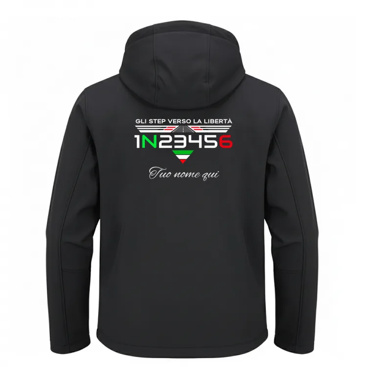 SOFTSHELL CON CAPPUCCIO - VERSO LA LIBERTA BIKER -