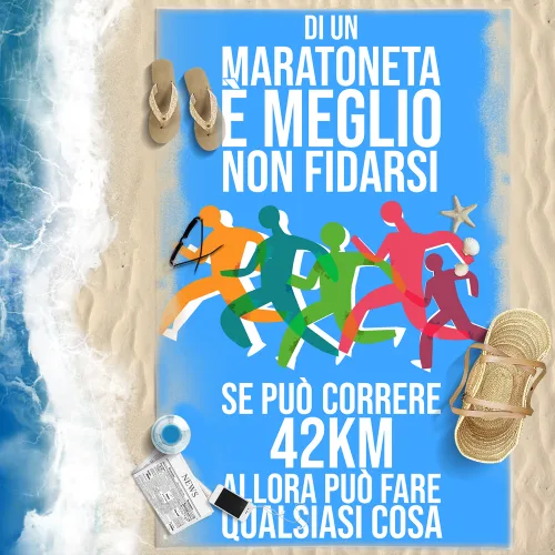 Maratoneta Meglio Non Fidarsi - Telo Azzurro