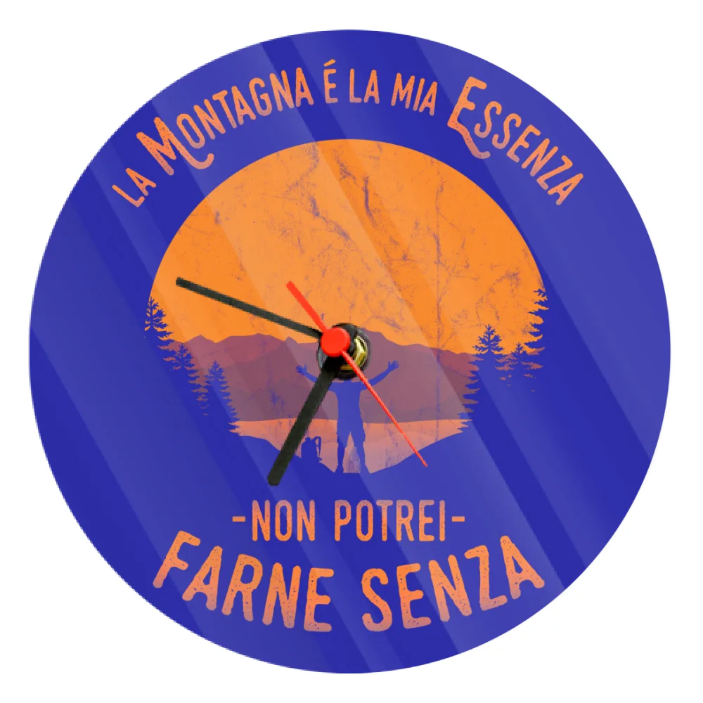 Montagna mia Essenza Orologio in vetro da parete