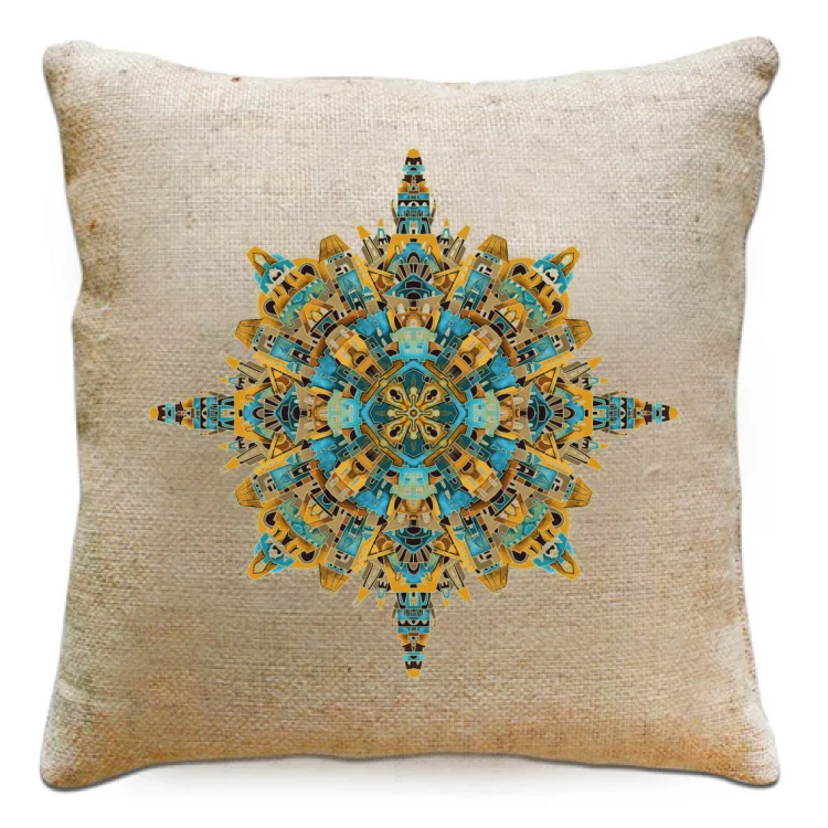 Mandala Urbano cuscino in Juta
