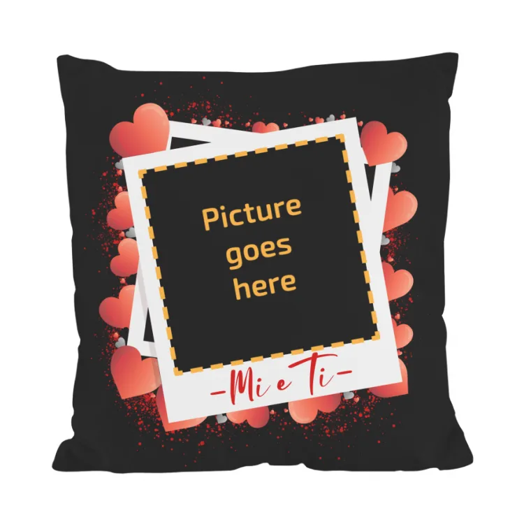 CUSCINO PERSONALIZZATO POLAROID NERO