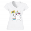 Maglia Donna scollo a V Unicorno Marameow