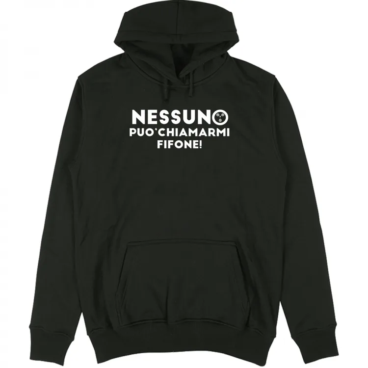 Felpa Nessuno può chiamarmi fifone base bianca