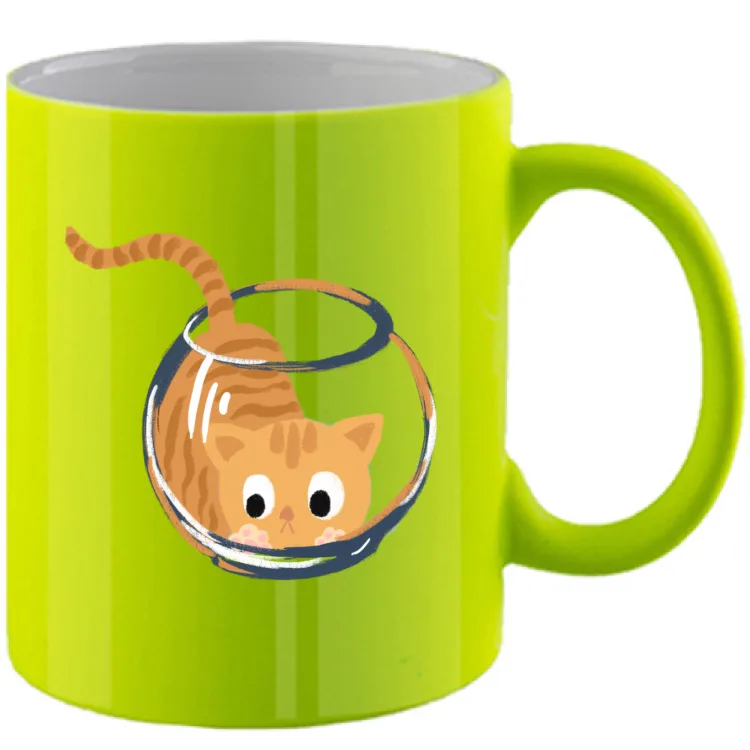 mug  "cat in the aquarium"