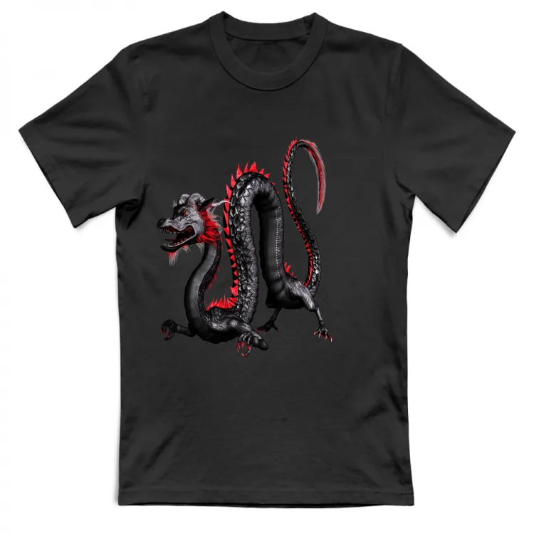 MAGLIETTA CON DRAGO NERO-ROSSO