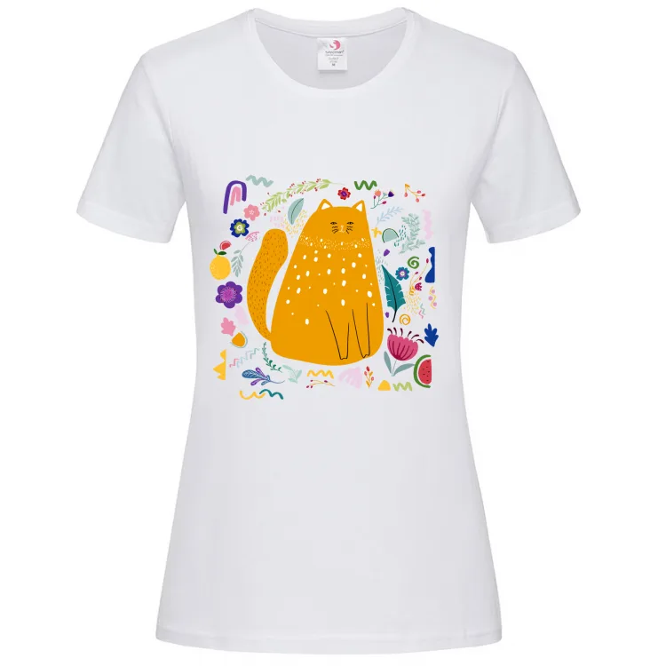 tshirt (donna) "floral cat"