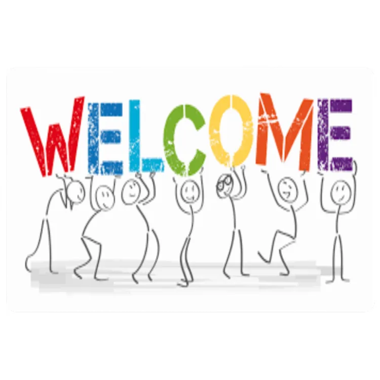 Zerbino con "WELCOME" (benvenuto)