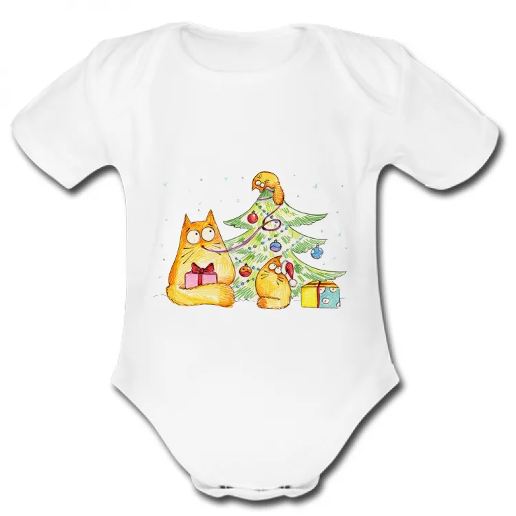 body bambino/a "christmas cat"