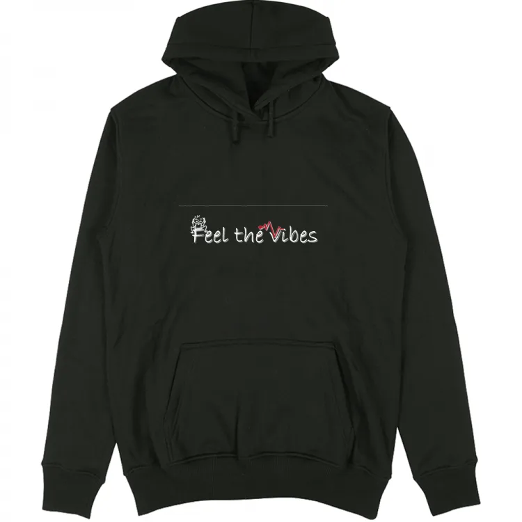 Feel the vibes white text