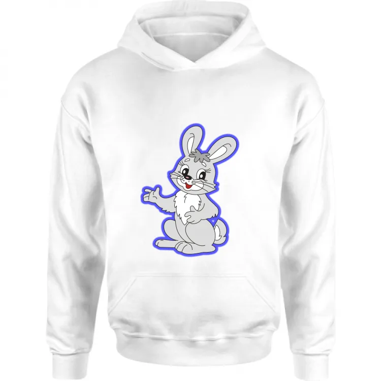 coniglietto grigio contorno blu Pasqua Easter