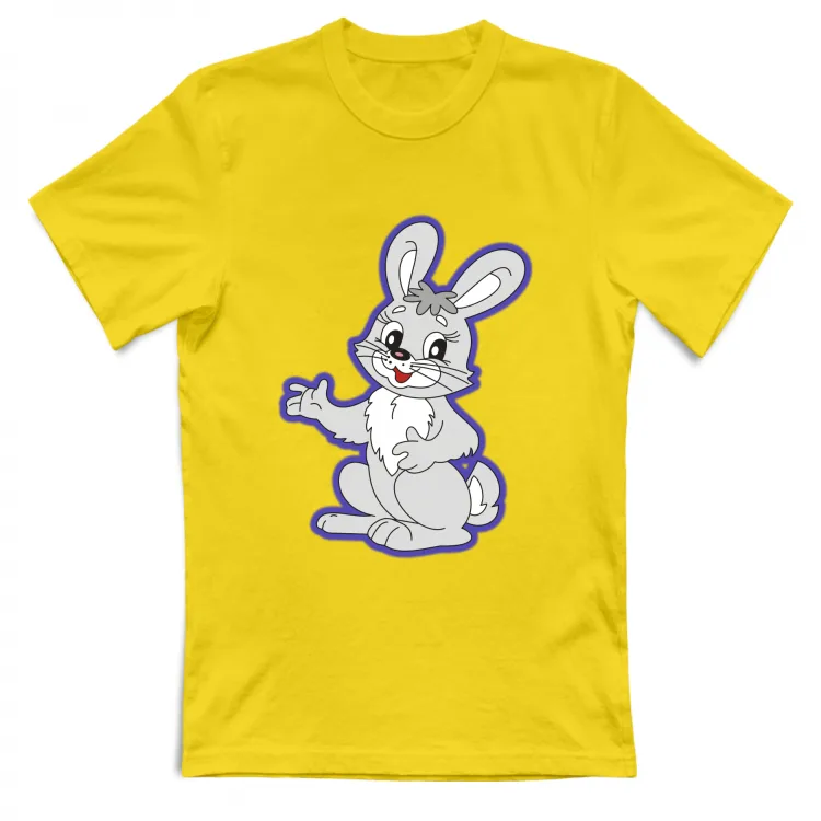 coniglietto grigio contorno blu Pasqua Easter