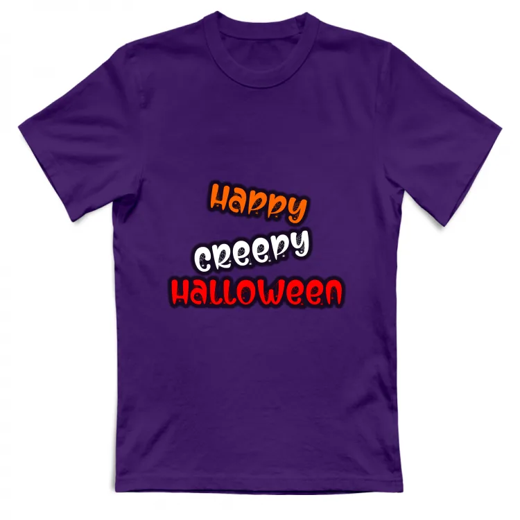 happy creepy halloween text