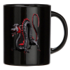 Tazza con drago nero e rosso.