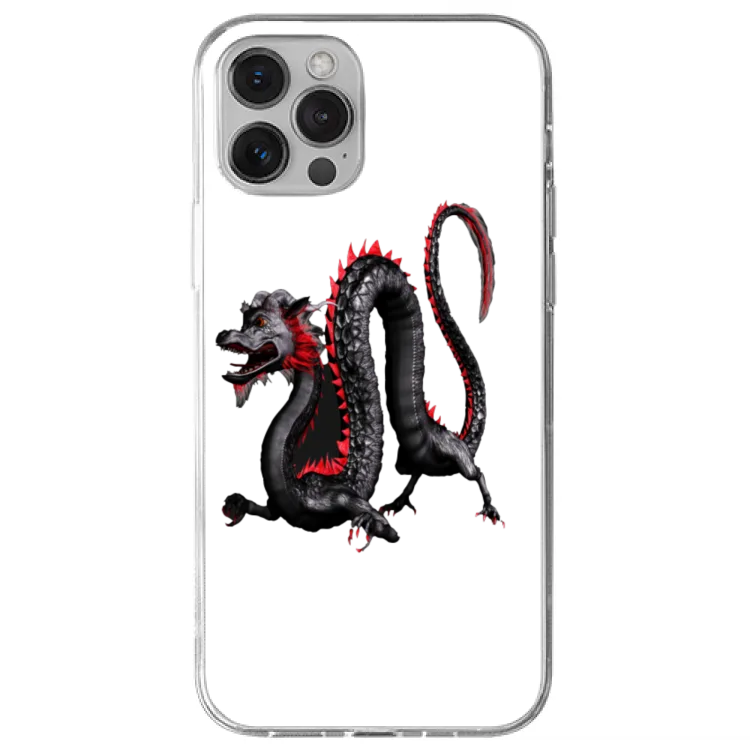 Cover IPHONE con drago nero e rosso