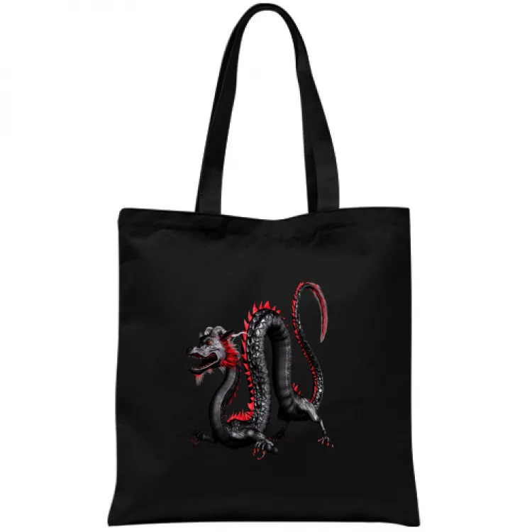 BORSA DRAGO NERO E ROSSO
