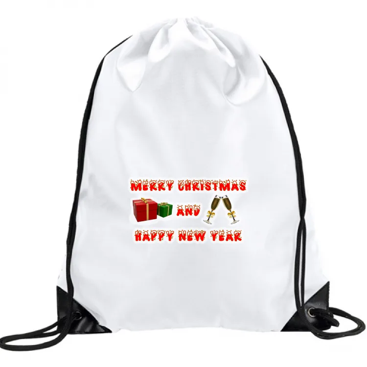 Merry Christmas Happy New Year gifts champagne