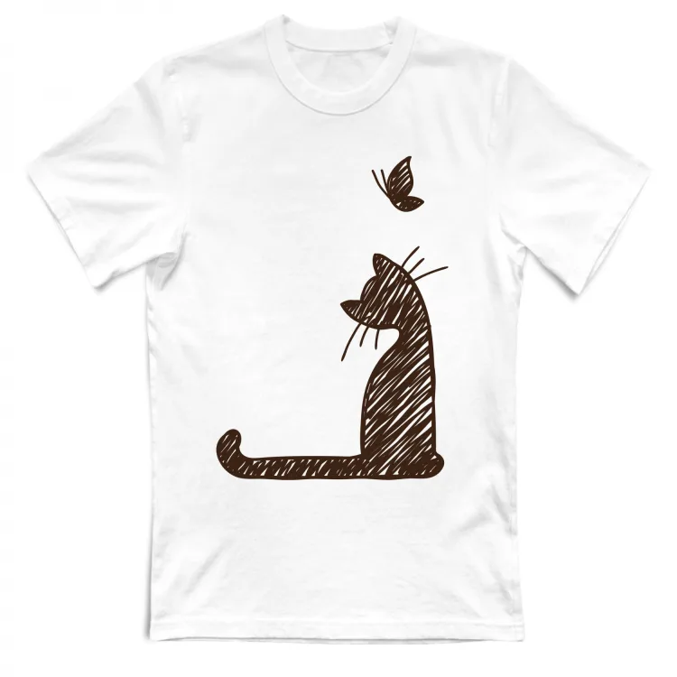 tshirt (donna) "cat with butterfly" #blackfriday