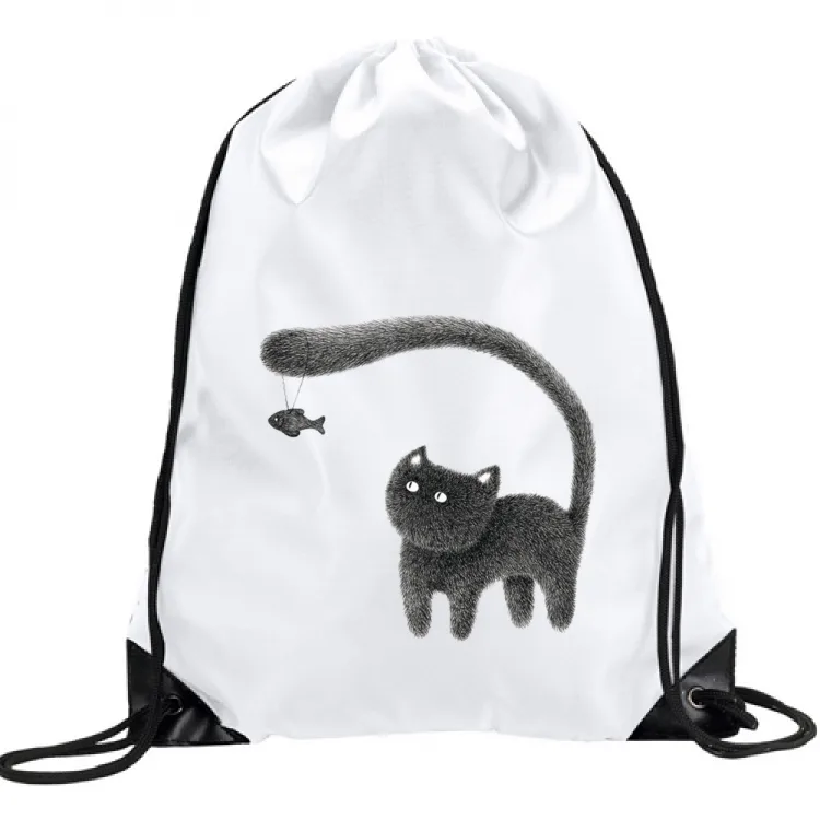 zaino "cat with fish"