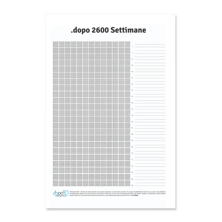 Calendario Settimanale ".dopo 2600 Settimane"- vuo