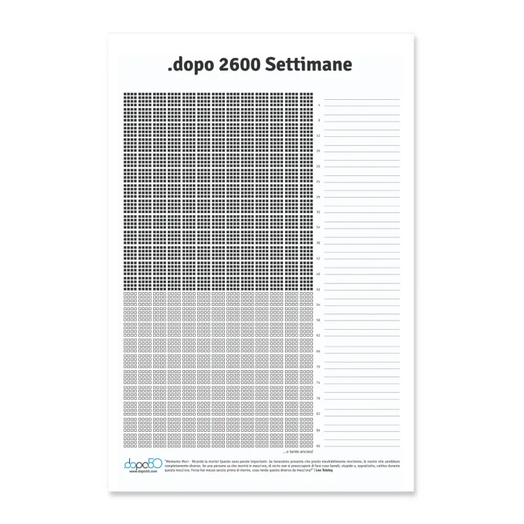 Calendario Settimanale ".dopo 2600 Settimane"- rie