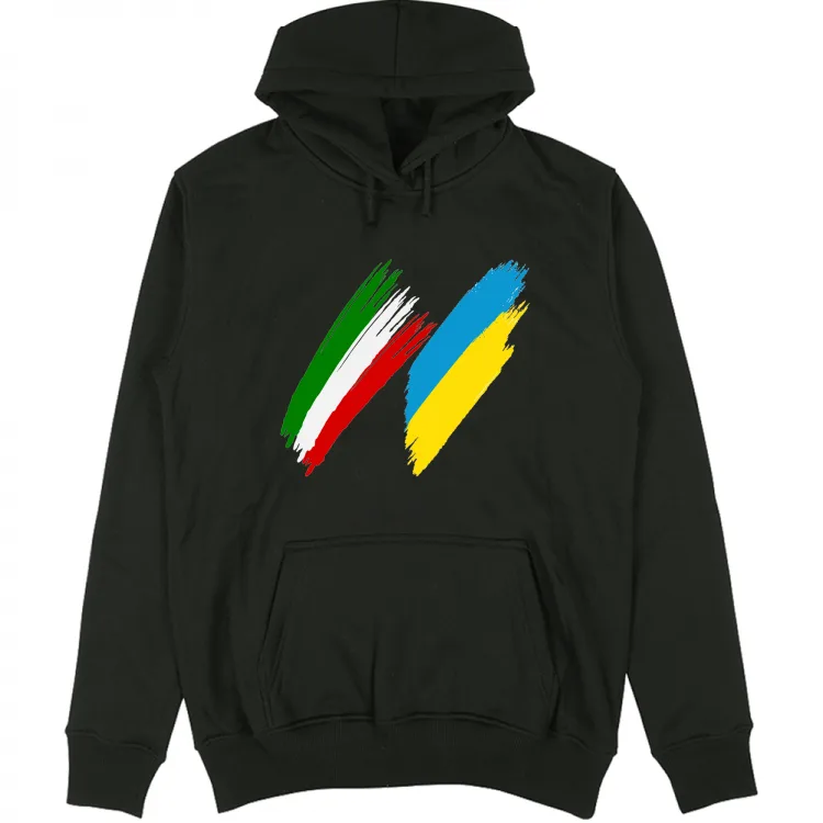 Italy Ukraine flags brush