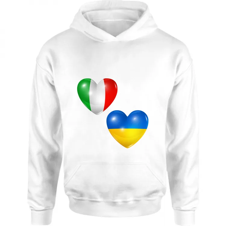 Italy Ukraine flags hearts