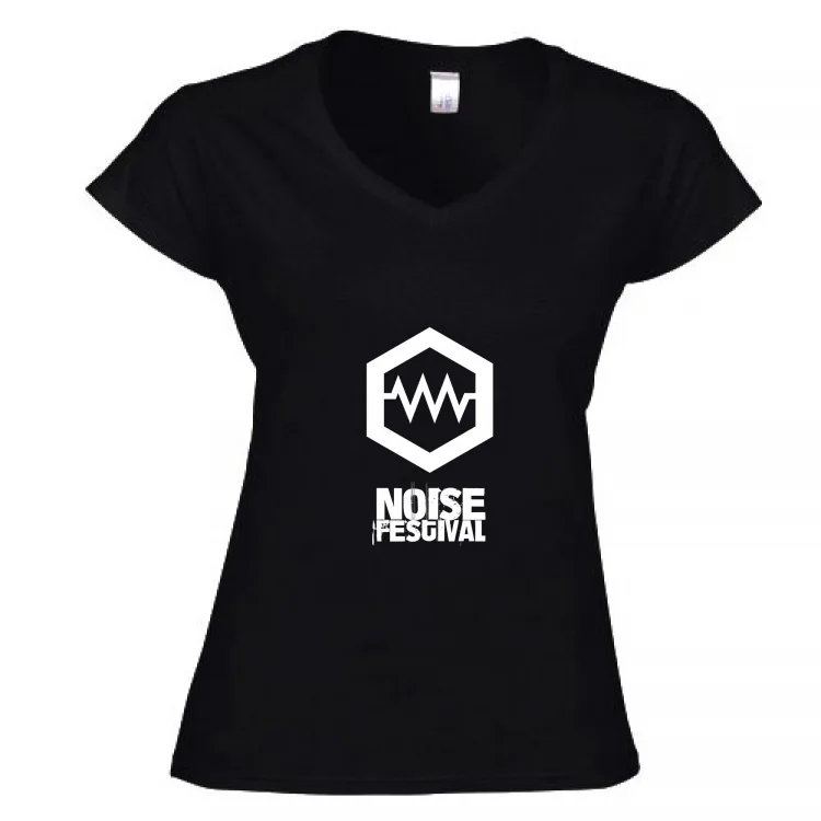 t-shirt donna scollata noise festival nera