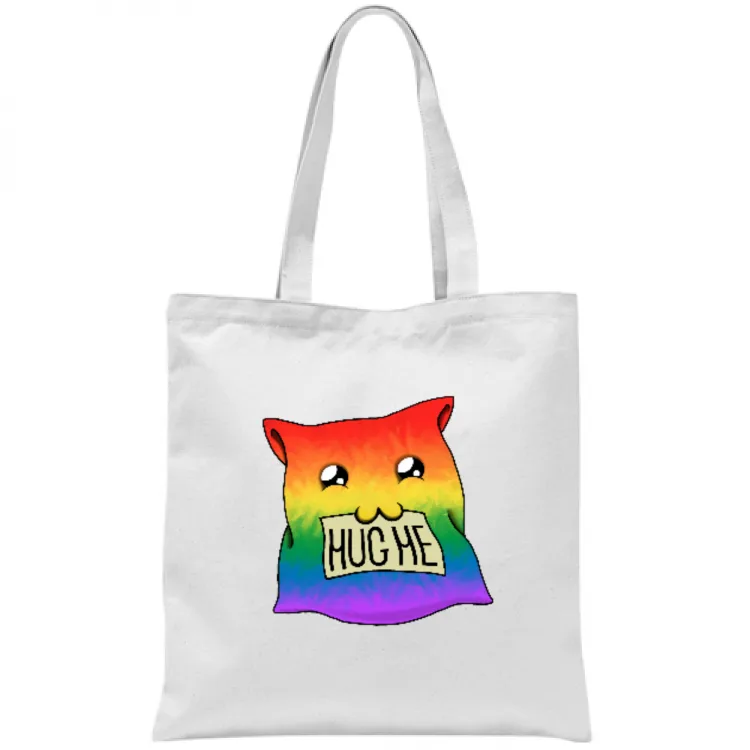 Rainbow Cat Pillow "Hug me"