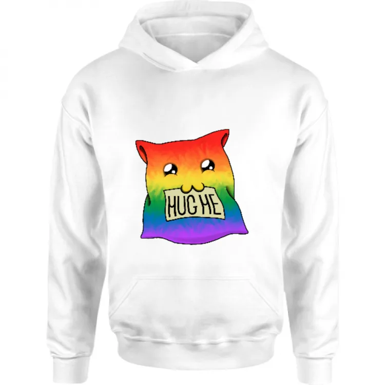 Rainbow Cat Pillow "Hug me"