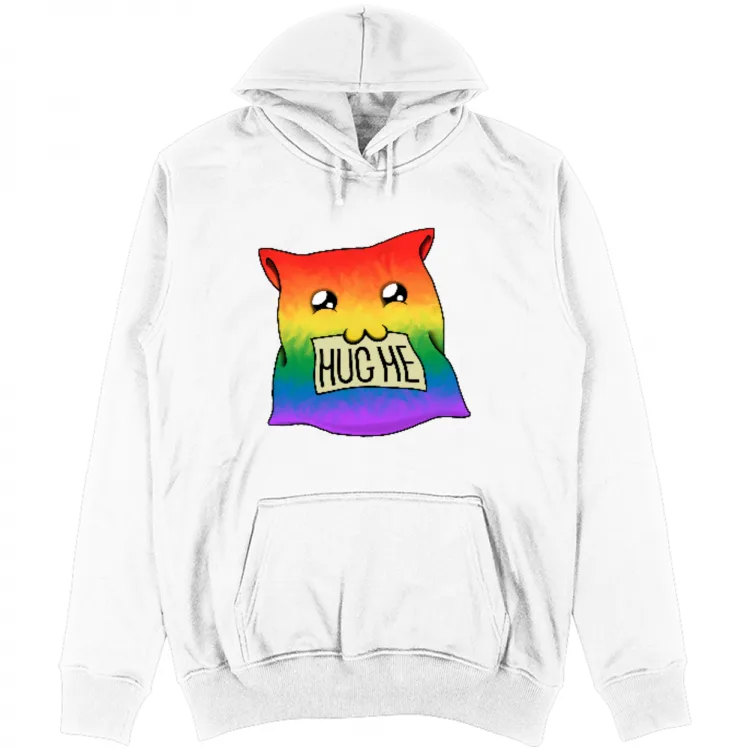 Rainbow Cat Pillow "Hug me"