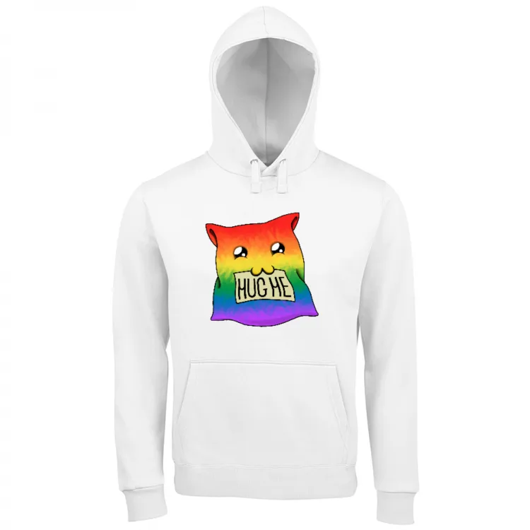 Rainbow Cat Pillow "Hug me"