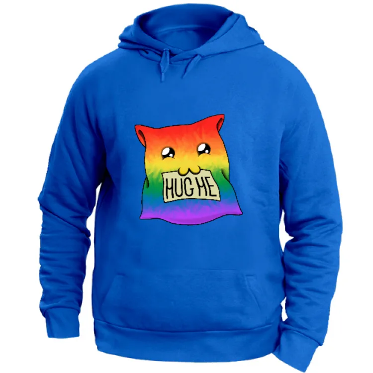 Rainbow Cat Pillow "Hug me"