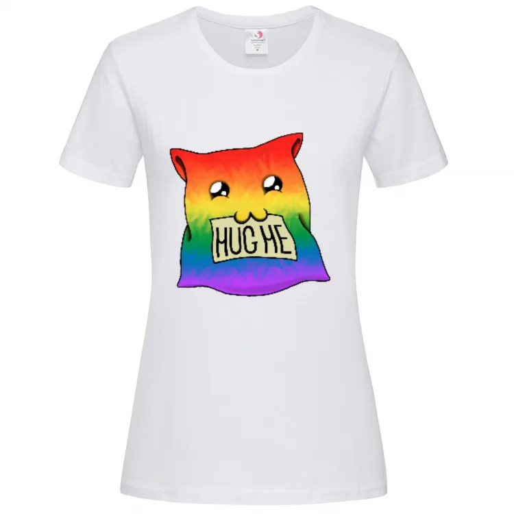 Rainbow Cat Pillow "Hug me"