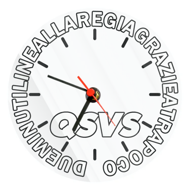 Orologio da parete in vetro QSVS - tifoso biancone