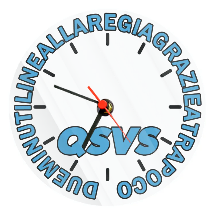 Orologio da parete in vetro QSVS - tifoso biancazz