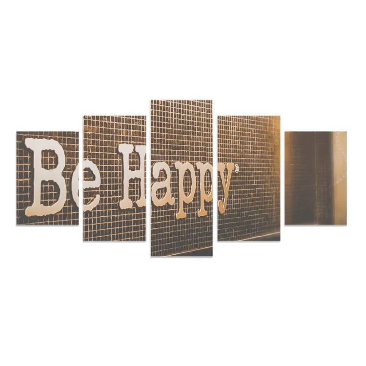 Canvas 5Panels Be Happy