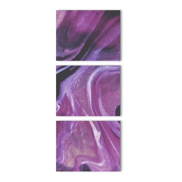 Canvas 3 Vertical Panels Viola