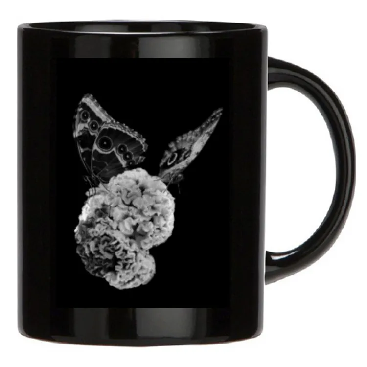 Tazza nera Butterflies