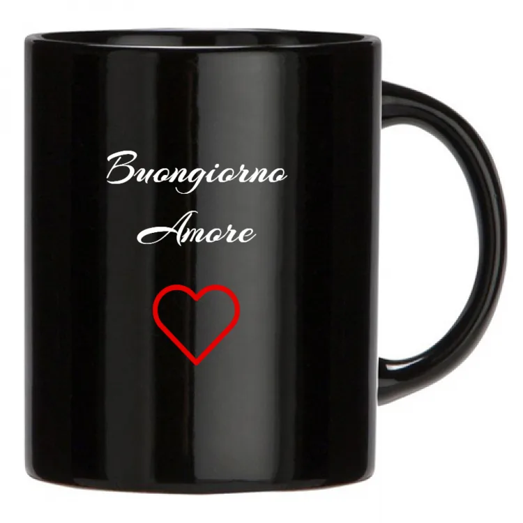 Tazza nera Buongiorno Amore