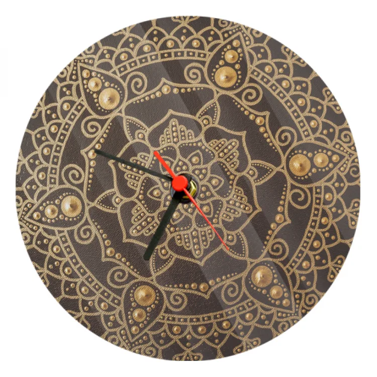 Round Glass Clock mandala