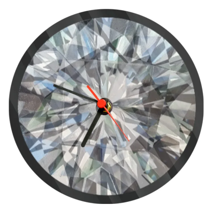Round Glass Clock diamond