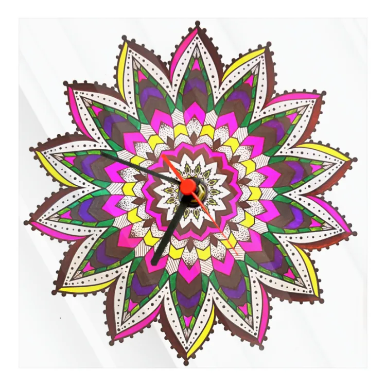 Clock in smooth glass mandala