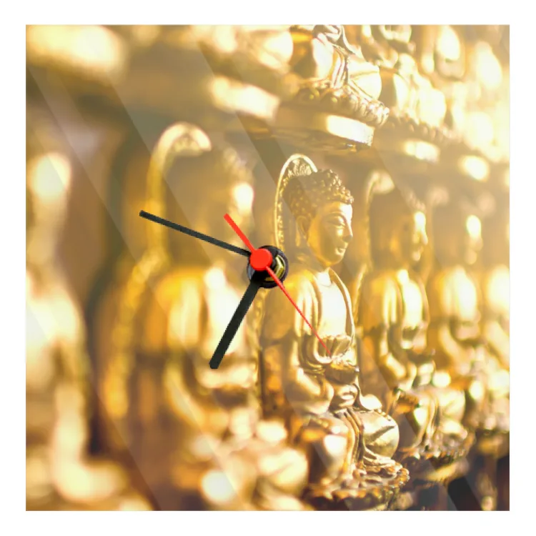 Clock in smooth glass buddha